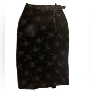 GAP Maxi Wrap Skirt Velvet Burnout Floral Grunge Dark Romantic Goth Y2K- Size 8